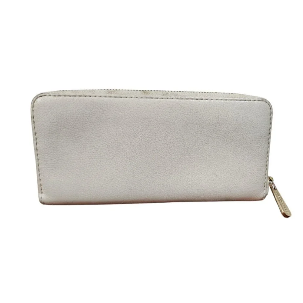 Michael Kors Off White Zip Around Jet Set Large Wallet